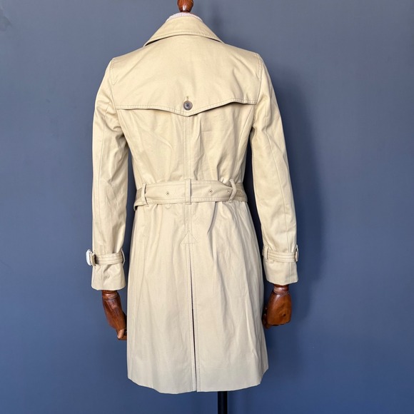 New w/ tags - J Crew Collection Icon Trench Coat | Petite 0 | Light Khaki E1708 - Picture 3 of 13